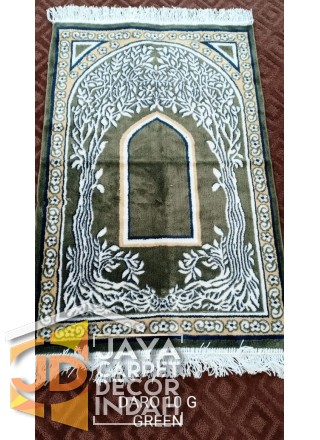 Sajadah Daro 10 G  Green - Sajadah Imam / Masjid / Mushola / Karpet Lantai Permadani / Bulu / Tebal 70 Cm X 110 Cm